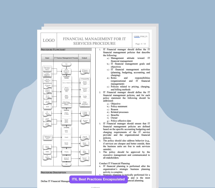 Financial Management for IT Services Process Template - IT - QMS.COM