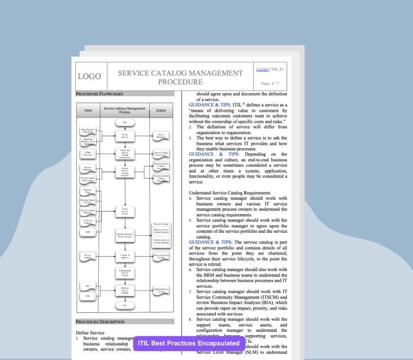 Service Catalogue Process Template